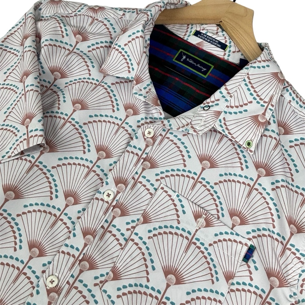 William Murray Shirt Mens XL Golf Tee Short Sleeve Button Up Lightweight